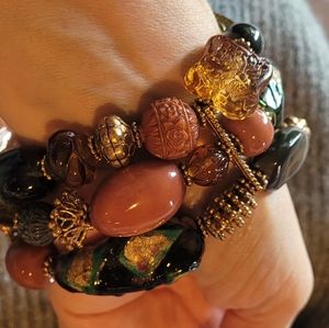 Mukti color, muliyi stone stretch bracelet